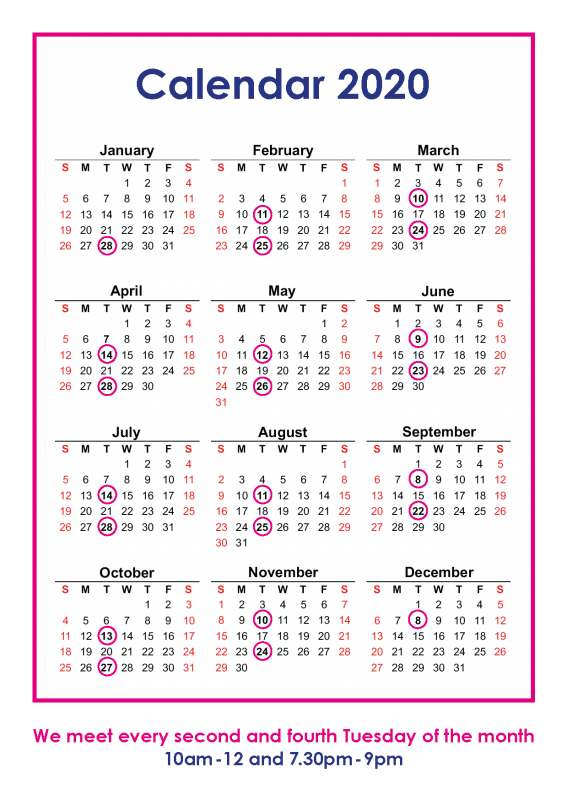 2020 Clutter Club Calendar